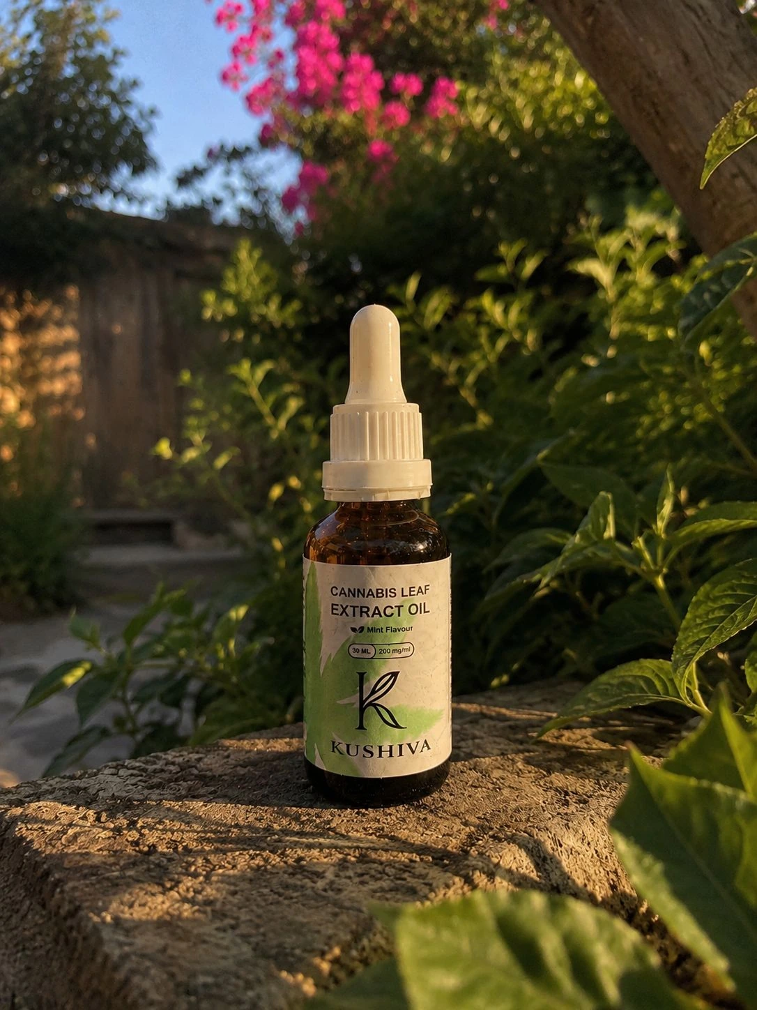 kushiva cannabis leaf extract oil 30ml mint single bottle lifestyle 07