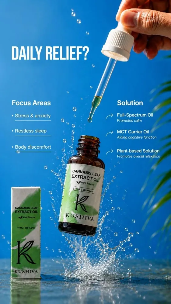 kushiva cannabis leaf extract oil 10ml mint benefits poster 01
